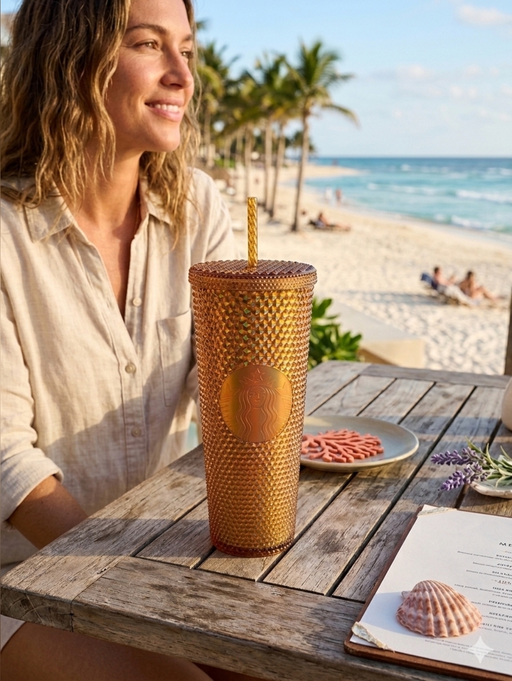 STARBUCKS 50th Anniversary Gold Tumbler
